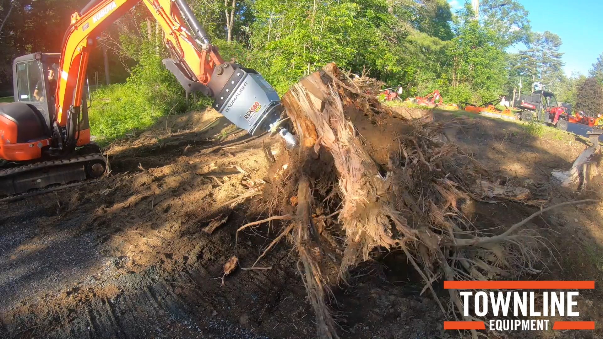 Kubota KX057 Mini Excavator with Stump Planer Attachment